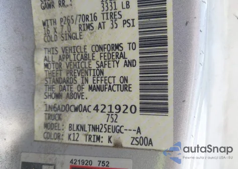 2010 Nissan Frontier Se from USA, damaged, VIN 1N6AD0CW0AC421920